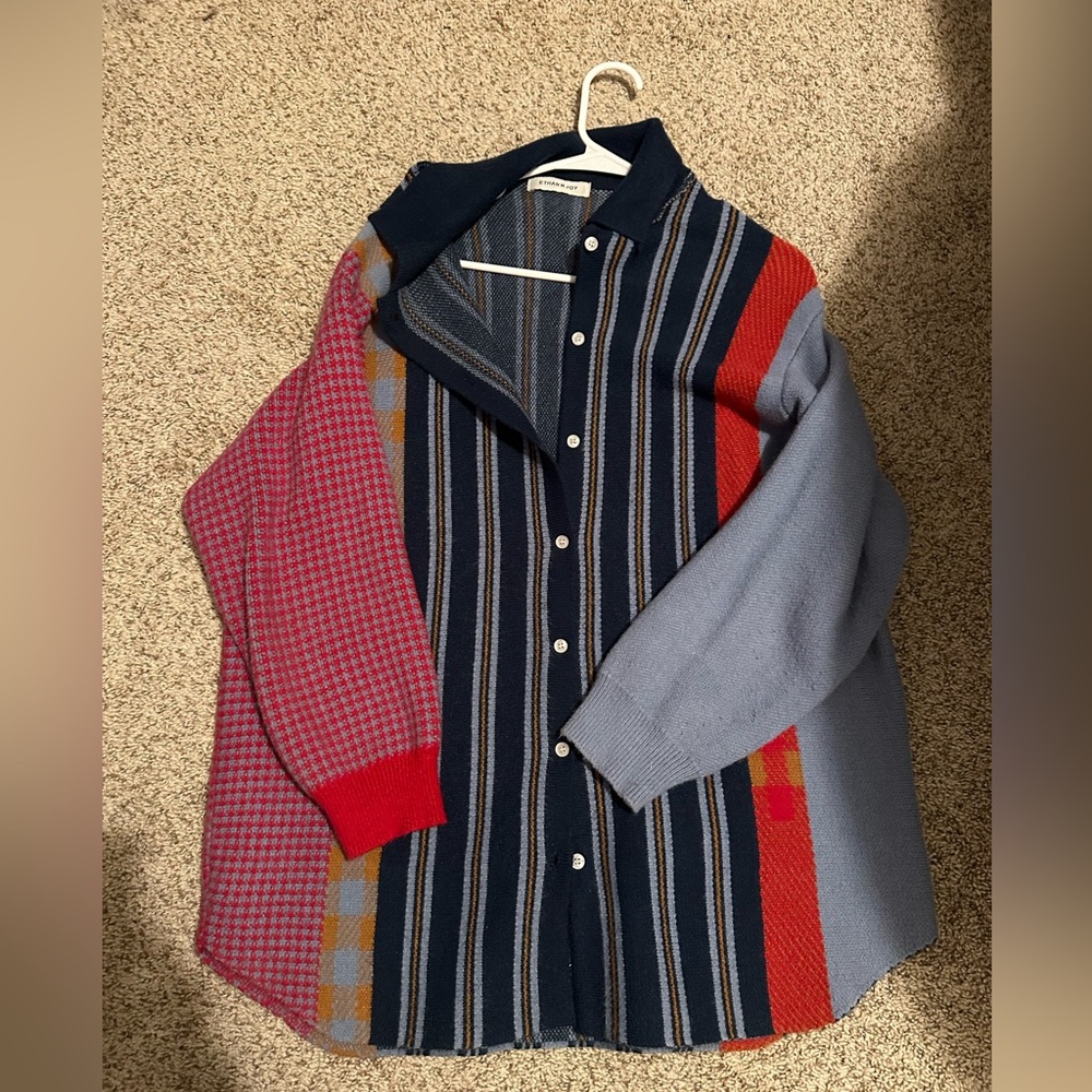 DRESSED IN LALA Striped Button-Up Cardigan